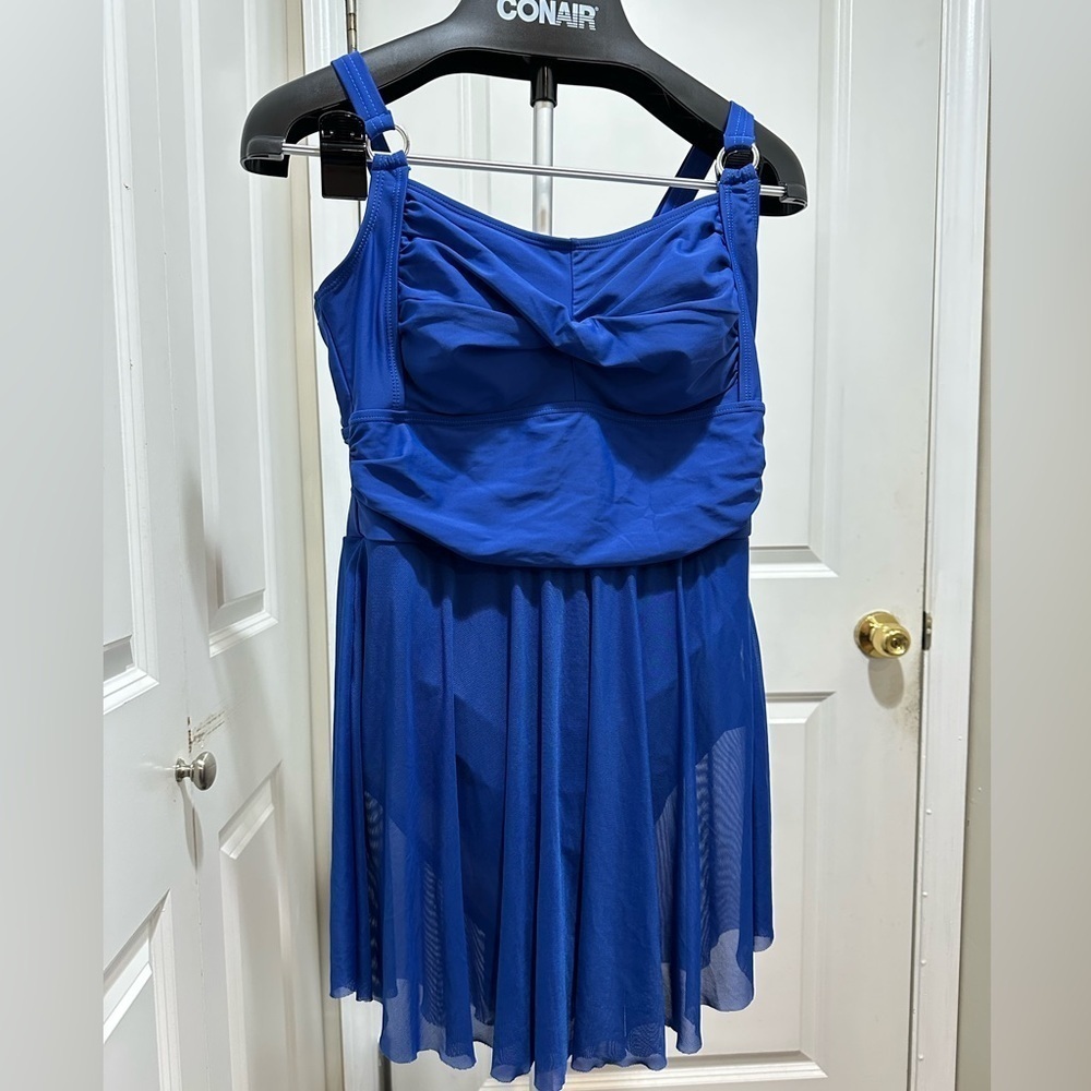 BloomChic Size L Ruched Sculpt Waist  Adjustable Straps Swim Dress